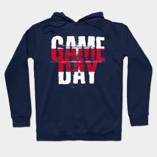 Red and Blue Gameday // Grunge Vintage Football Game Day Hoodie